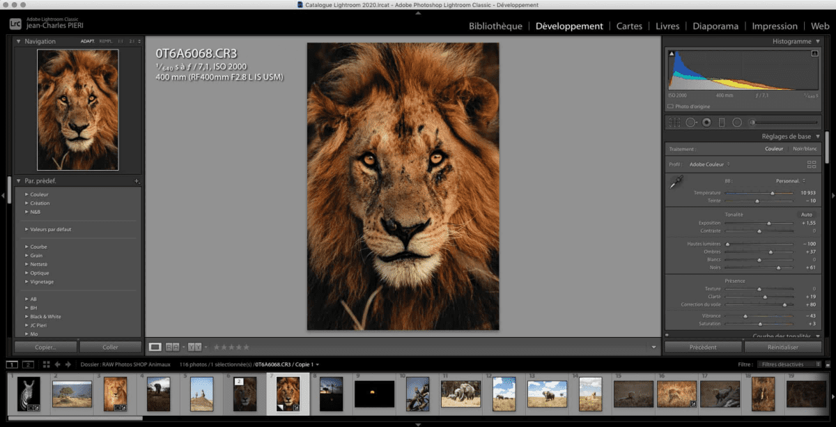Retouche photo lightroom JC Pieri Formation